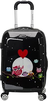 review Rockland Vision Hardside Spinner Wheel Luggage, Night Owl, Carry-On 20-Inch