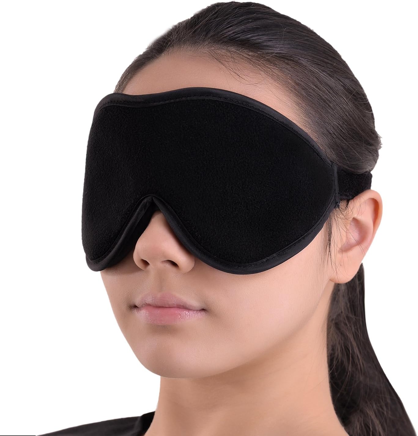 Sleep Mask Blindfold Eye Shades - 100% Light Blocking - Blackout Sleeping Mask is Comfortable for Relaxation Migraines Insomnia - Travel Eye Mask is Soft with Ear Plugs