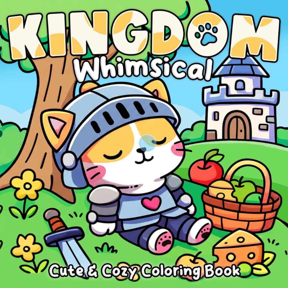 Whimsical Kingdom Coloring Book: Royal Cat Adventures Coloring Pages Featuring Charming Cat Characters, Fairytale Scenes, and Playful Castles
