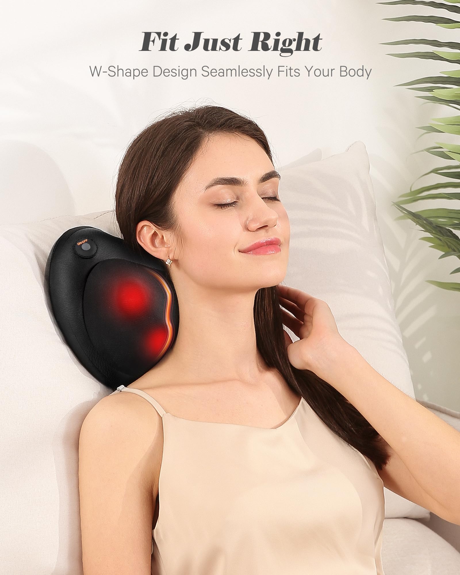 Almohadilla de masaje con cable para cuello, masajeador de espalda, cabezal de masaje giratorio, función de calefacción, apagado automático, adecuado para la oficina en el hogar