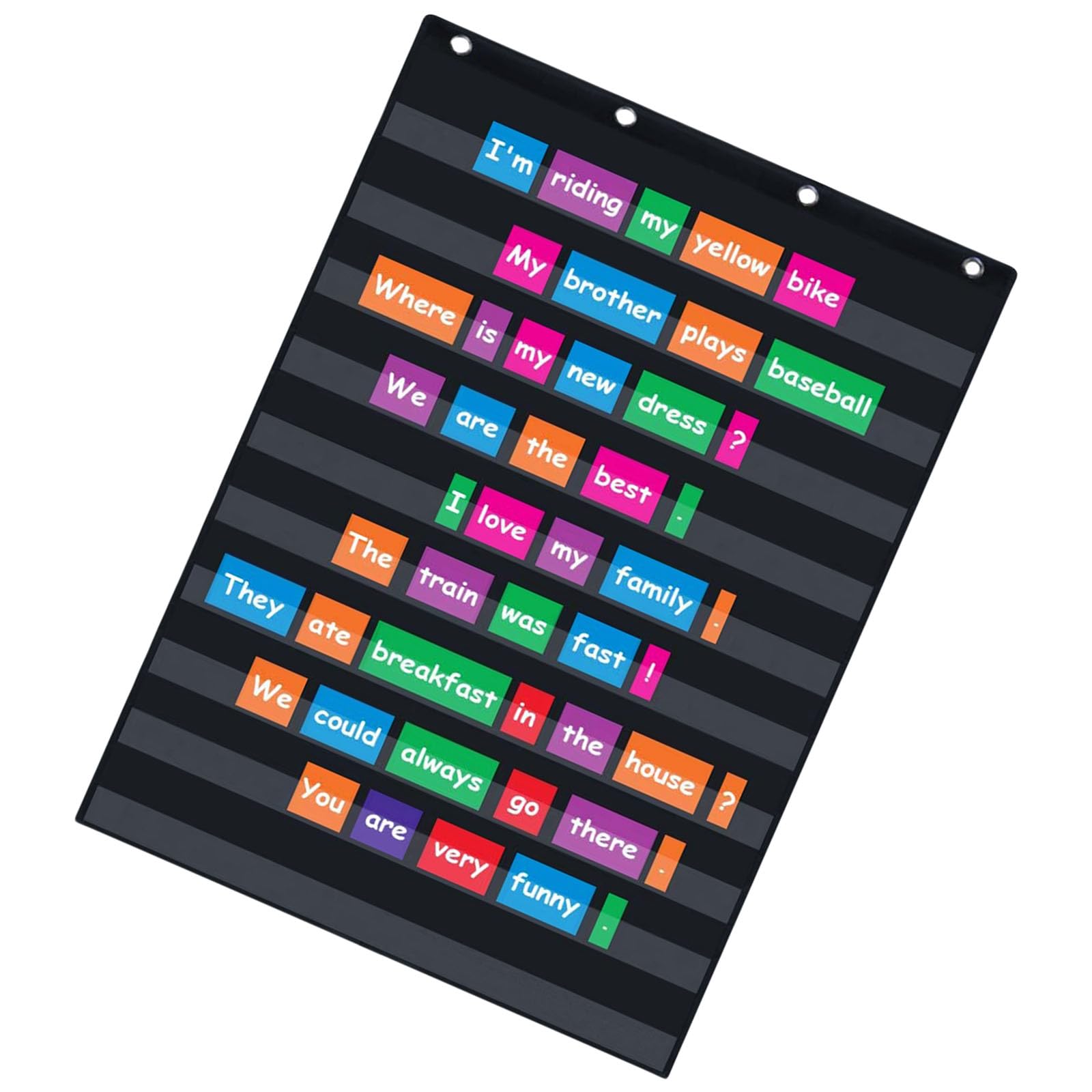Kalttoy Wall Hanging Pocket Charts Standard Pocket Charts 10 Clear Pockets Words Chart for Classroom Home Use Standard Wall Hanging