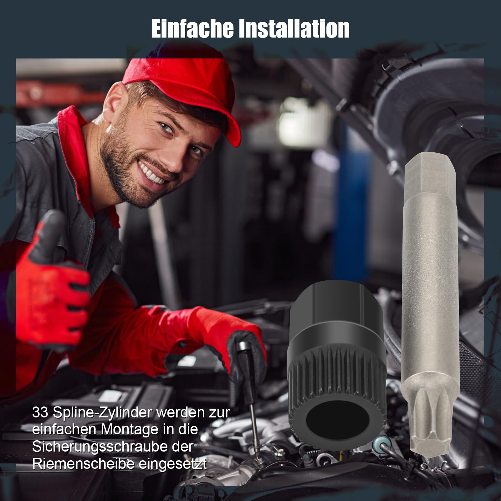 Kit di Chiavi per Puleggia Alternatore, 33 Denti Spline e T50 Torx, per Auto