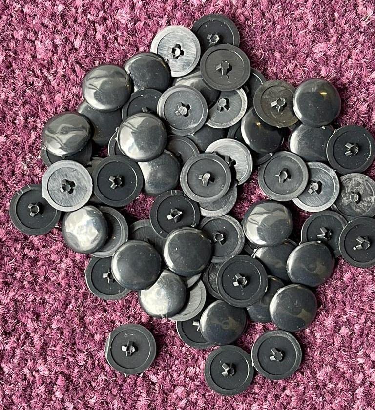 TERF® Black Press-Fit Pozi Screw Cover Cap 12mm (1/2 Inch) Diameter Push It Clip On Covers for Pozidriv Head Most of diameter 6g - Image 2