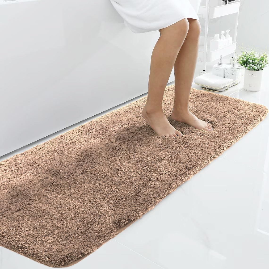 LUXE HOME INTERNATIONAL Microfiber Runner Super Soft Non Slip Vegas Rugs For Bedroom (2X5 Ft, Rust) Pack Of 1