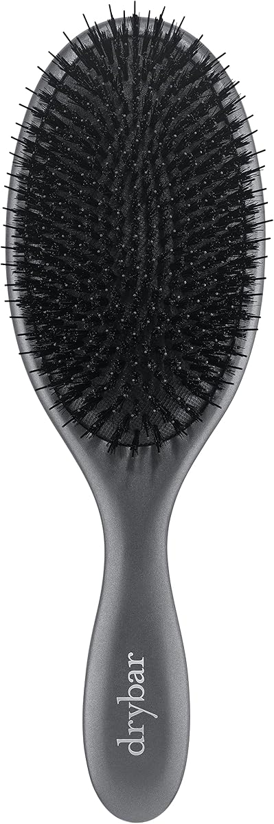 Flat Mate Boar Bristle Brush, Dark Grey | Lightweight, Shines & Smooths Hair