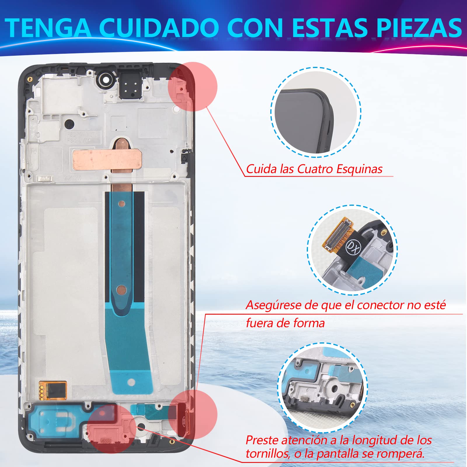 RongZy para Xiaomi Redmi Note 11S 2201117SG 2201117SI LCD+Pantalla Táctil Digitalizador Asamblea Reemplazo +Reparación Herramientas(Negro con Marco)