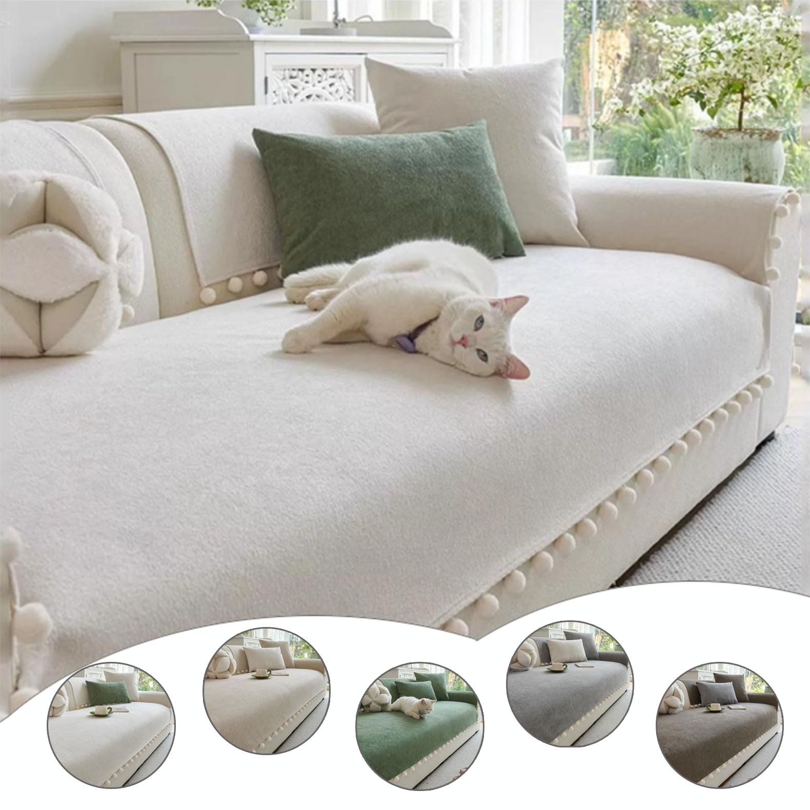 Funda de Sofá Vintage Antideslizante de Chenille sofá Todas Las Estaciones Topper Sofa,Protector Sofa Sofá Cubre Sofás de 1 2 3 4 Plazas Seccional en Forma de U y L(Grey,70 * 180cm)