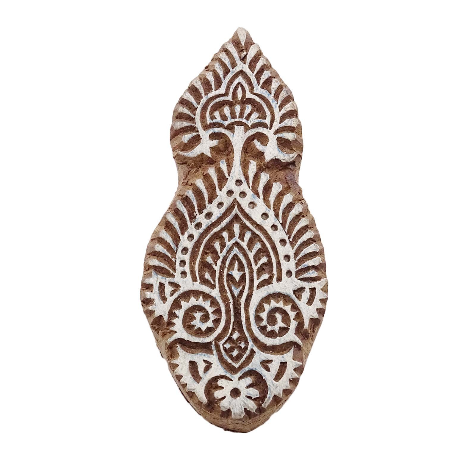 Knitwit Brown Indian Wood Stamps Stamps For Clay Floral Textile Printing Block