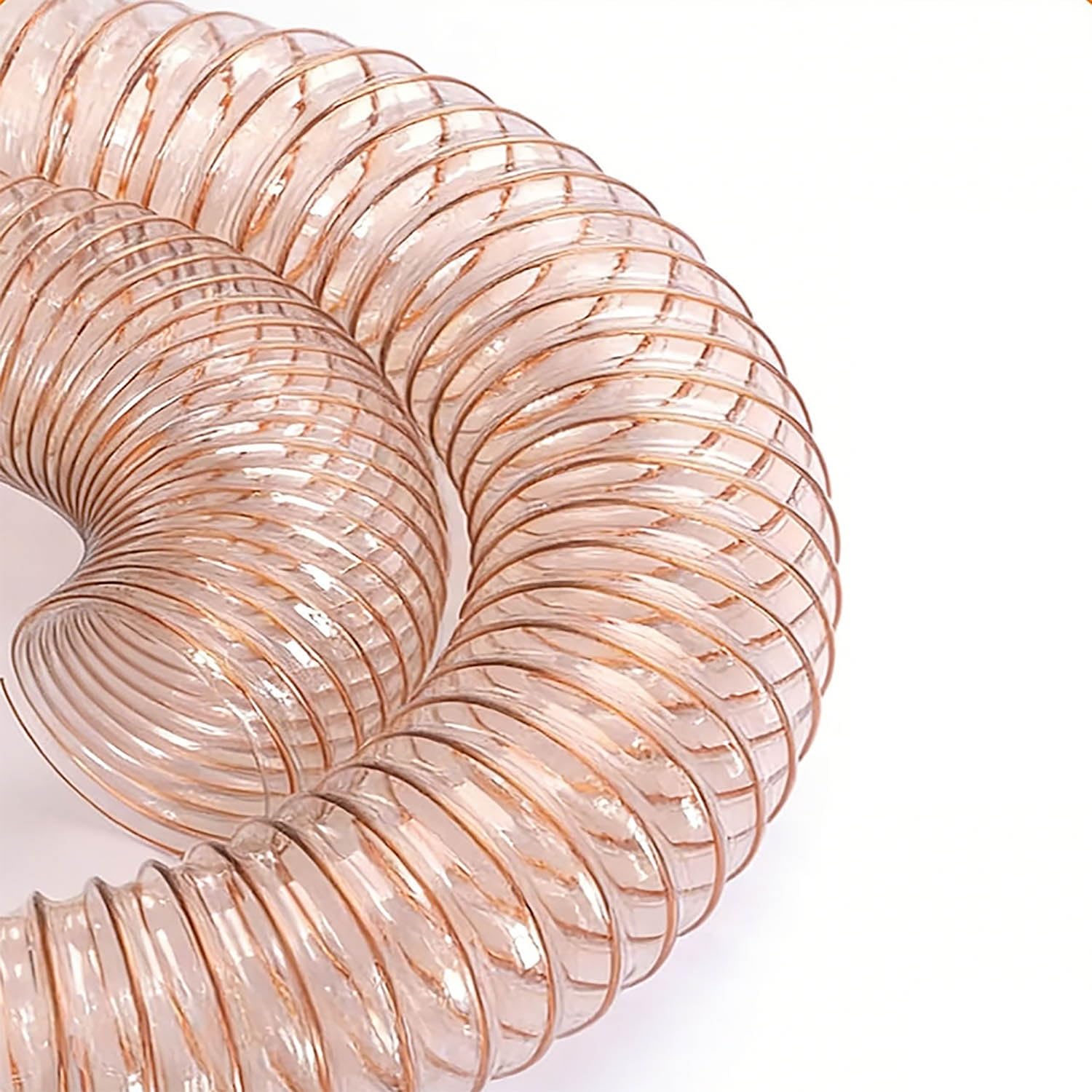 Manguera transparente de poliuretano para extracción de polvo, tubo de succión en espiral para carpintería, 1 m x 25 mm, manguera de vacío de alta resistencia