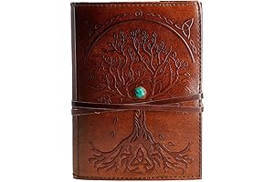 KPL Classic Handmade Refillable Leather Journal in Brown 7x5, Lined Paper, Tree...
