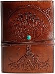 Leather Journal Papier doublé rechargeable Arbre de vie fait main Leather Journal / Cahier d'écriture Journal / Bloc-note quotidien pour les hommes & Femmes Moyennes, Plaque d'écriture pour Artiste, Sketch