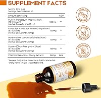 Vista 2 de Mullein Drops for Lungs Cleanse - Cordyceps, Marshmallow Root & Licorice Root Extract, Respiratory Herbal Supplement with Mullein Leaf Extract for