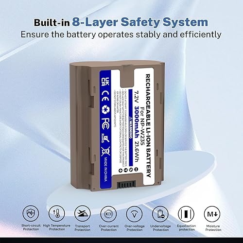 Miniatura 4 de SHENMZ Batería EN-EL14/EL14A, batería recargable de 1500mAh 7.4V compatible con Nikon D3100 D3200 D3300 D3400 D3500 D5100 D5200 D5300 D5500 D5600 DF