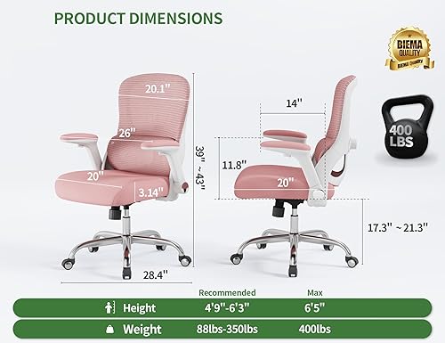 Miniatura 2 de Silla de escritorio para computadora de oficina en casa, 400 libras, ergonómica, con respaldo alto, cómodas sillas de trabajo para personas grandes