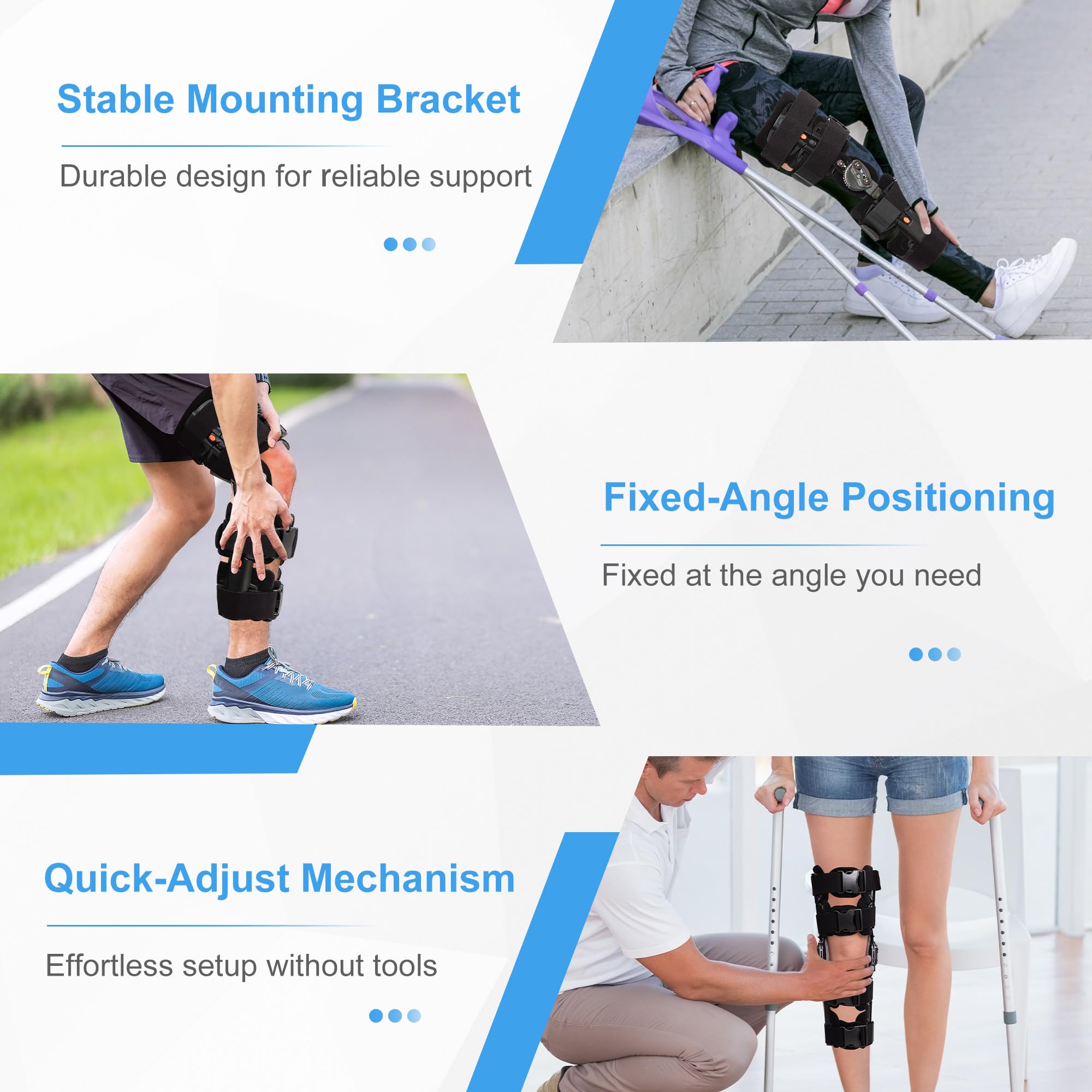 Ginocchiera a cerniera ROM post operatoria, tutore regolabile di stabilizzazione del ginocchio bloccante, tutore immobilizzatore per ACL, PCL, MCL, riabilitazione ortopedica per uomini e