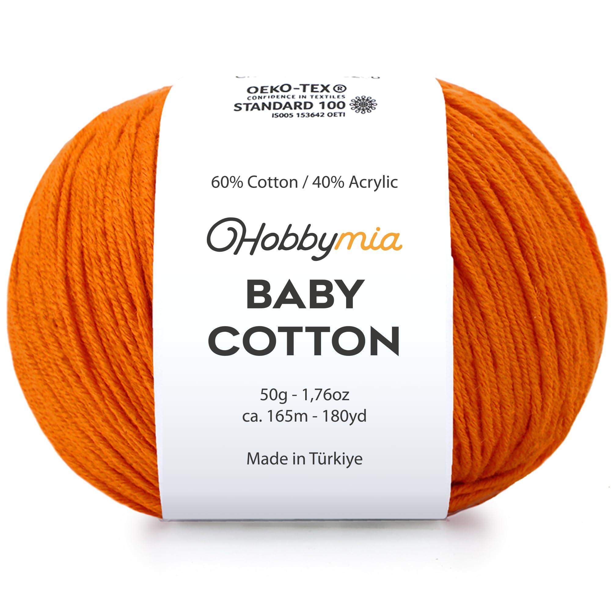 Baby Cotton Blend Yarn – Soft Sport Weight Yarn for Crochet & Amigurumi - 50g/180yds - 60% Cotton 40% Acrylic - Ideal for Baby & Knitting Proj.(Neon Green, 1 Ball) — view 130
