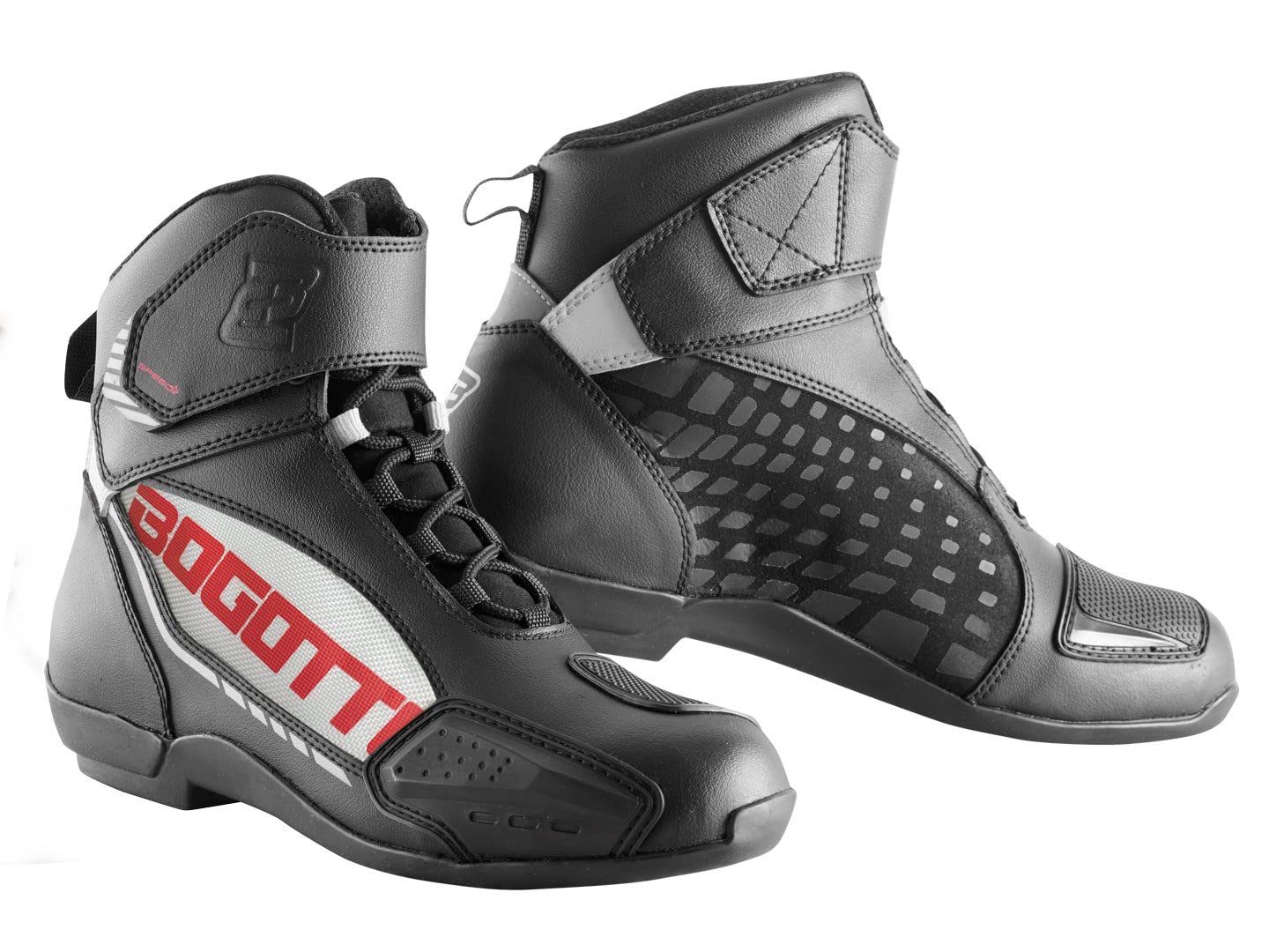 Bogotto GPX Chaussures de moto, noir/blanc/rouge, 45