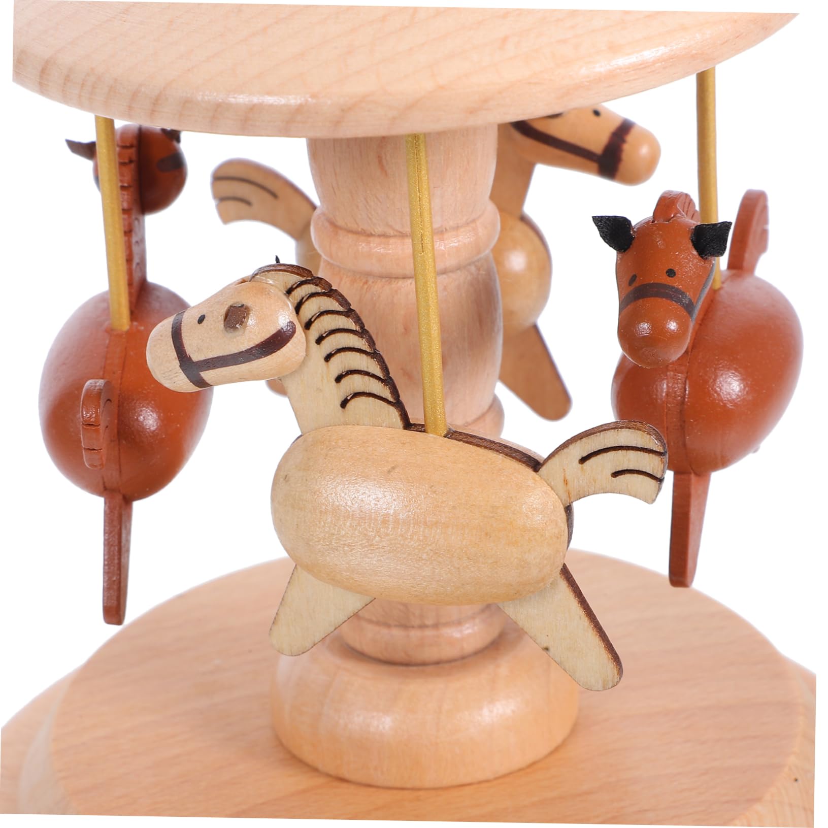 ibasenice Carillon Giostra Rotante in Legno Beige per Casa e Compleanno