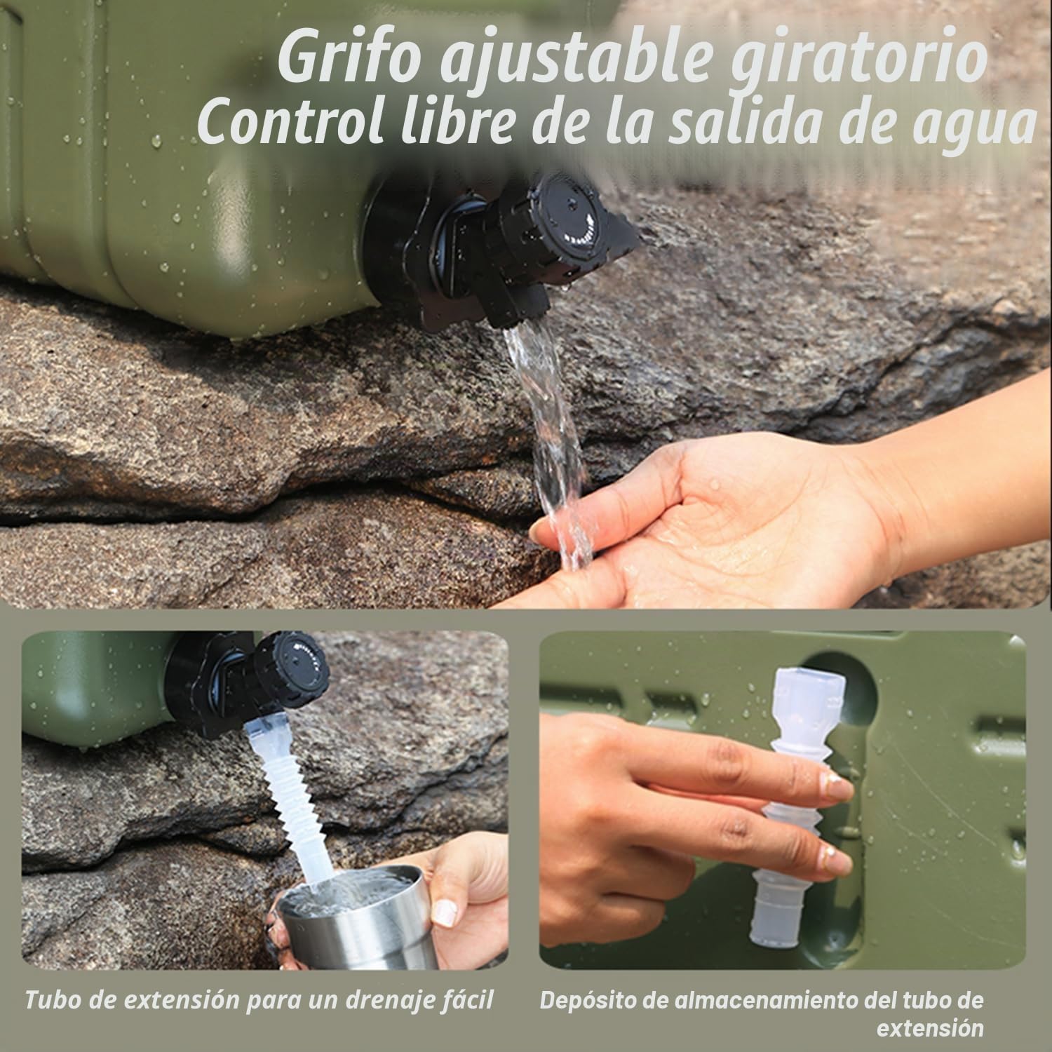 11/12/18/25L Camping Contenedor de Agua, contenedor de Agua de con Grifo, Cubo portátil de Dos Asas, sin BPA, Tanque de Almacenamiento de Agua para Acampar al Aire Libre, Pesca