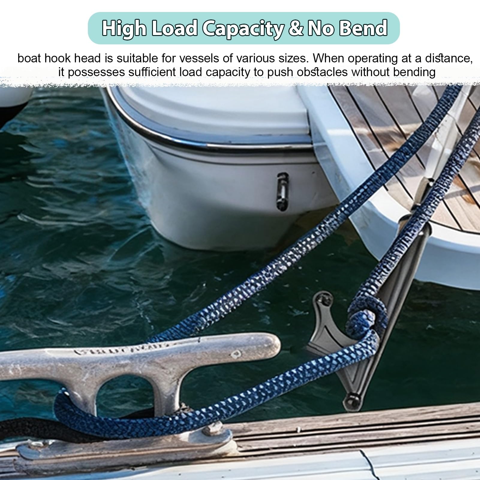 Gancio per barca in nylon leggero, 20,3 cm, sostituibile, ad alta capacità di carico, accessorio per un facile accesso alla barca, ideale per pesca e ormeggio