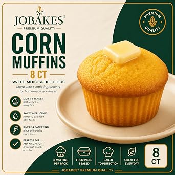 Cornbread Muffins JO BAKES 8 Count Bakery-Style Snack