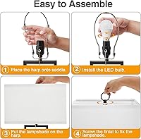 Vista 6 de Juego de 2 lámparas de mesa de 24 pulgadas, lámpara de escritorio y lámpara de noche, temperatura de color ajustable, puertos USB C+A, lámparas