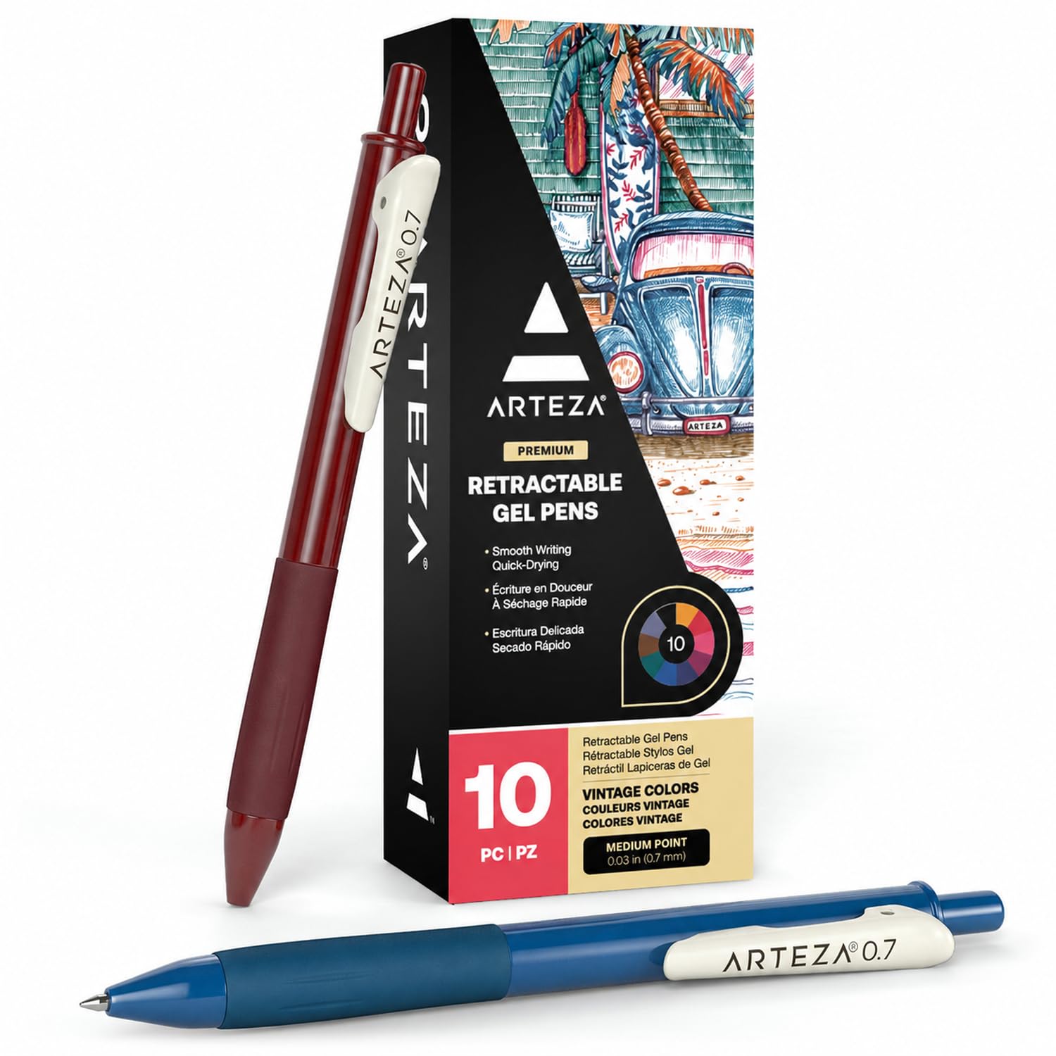Amazon.com: ARTEZA Gel Pens Colored Set of 10, Unique Vintage
