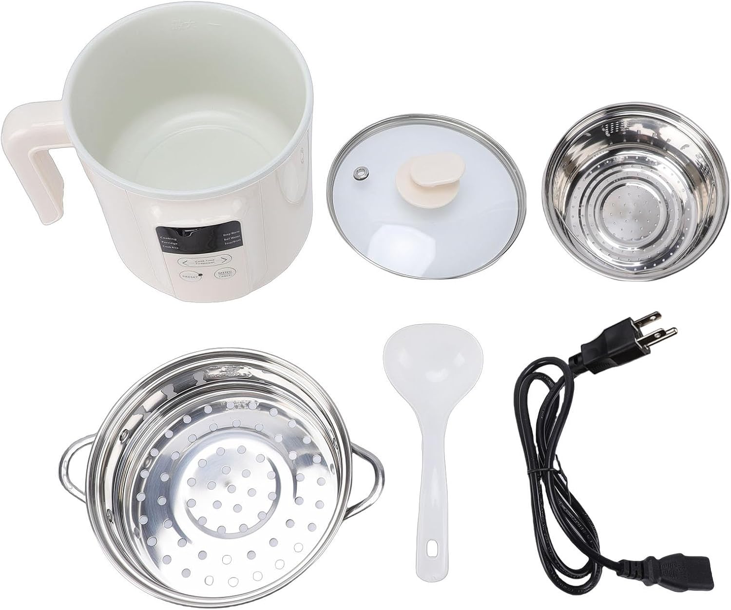 Olla Eléctrica Mini Yosoo 1.8L Antiadherente con Canasta de Vapor