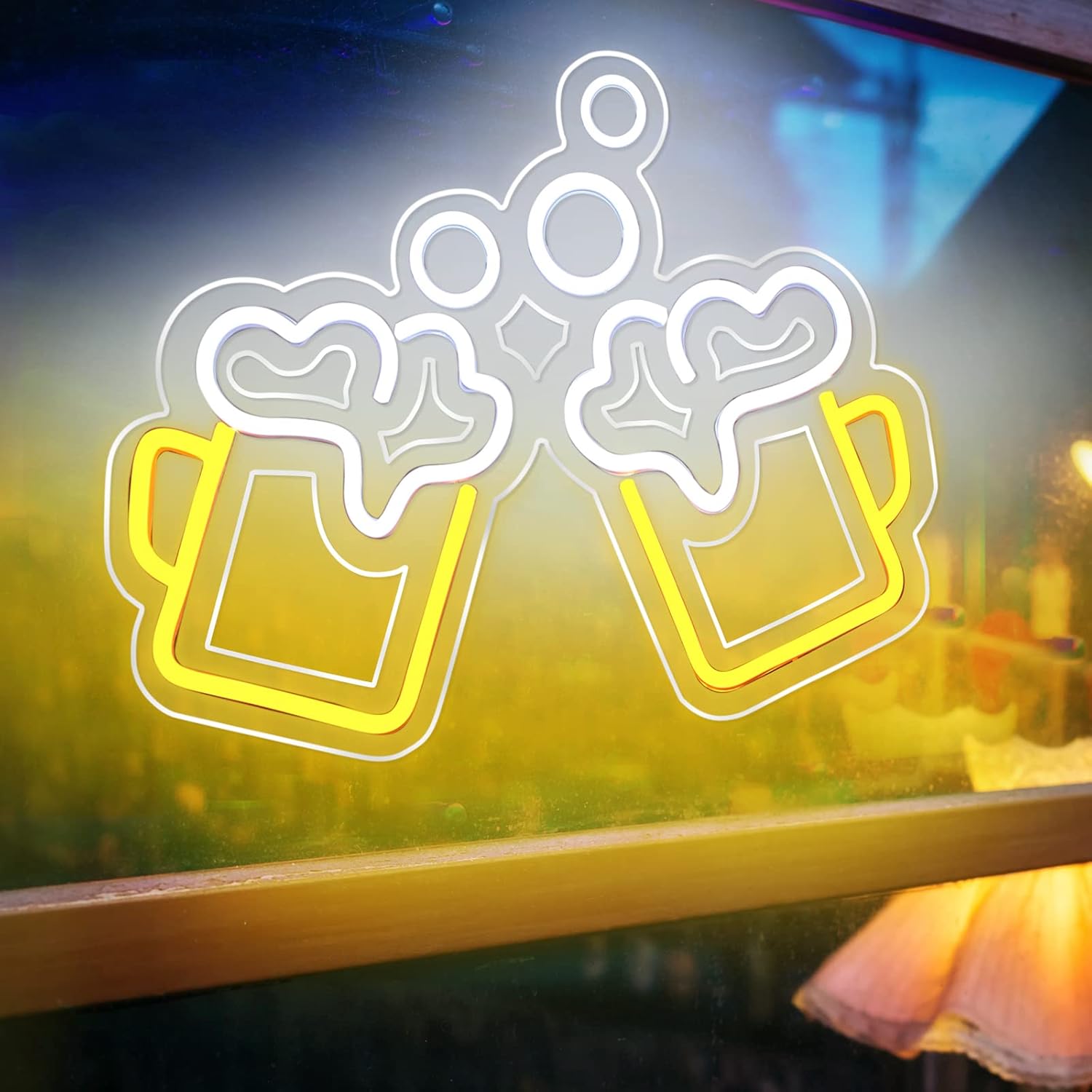 Woanger Beer Neon Signs Dimmable Light up Signs Bar LED Beer Mug Light up Wall Decor for Bar Party Nightclub Pub Shop Bistro Hotel Game Room Christmas Decoration Gifts - Image 7