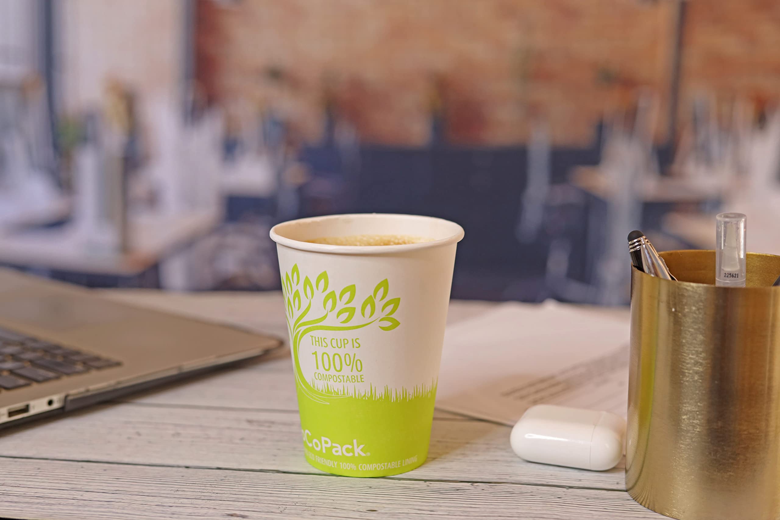 MAYTREE Vasos De Papel Compostables Y Biodegradables De 12 Onzas