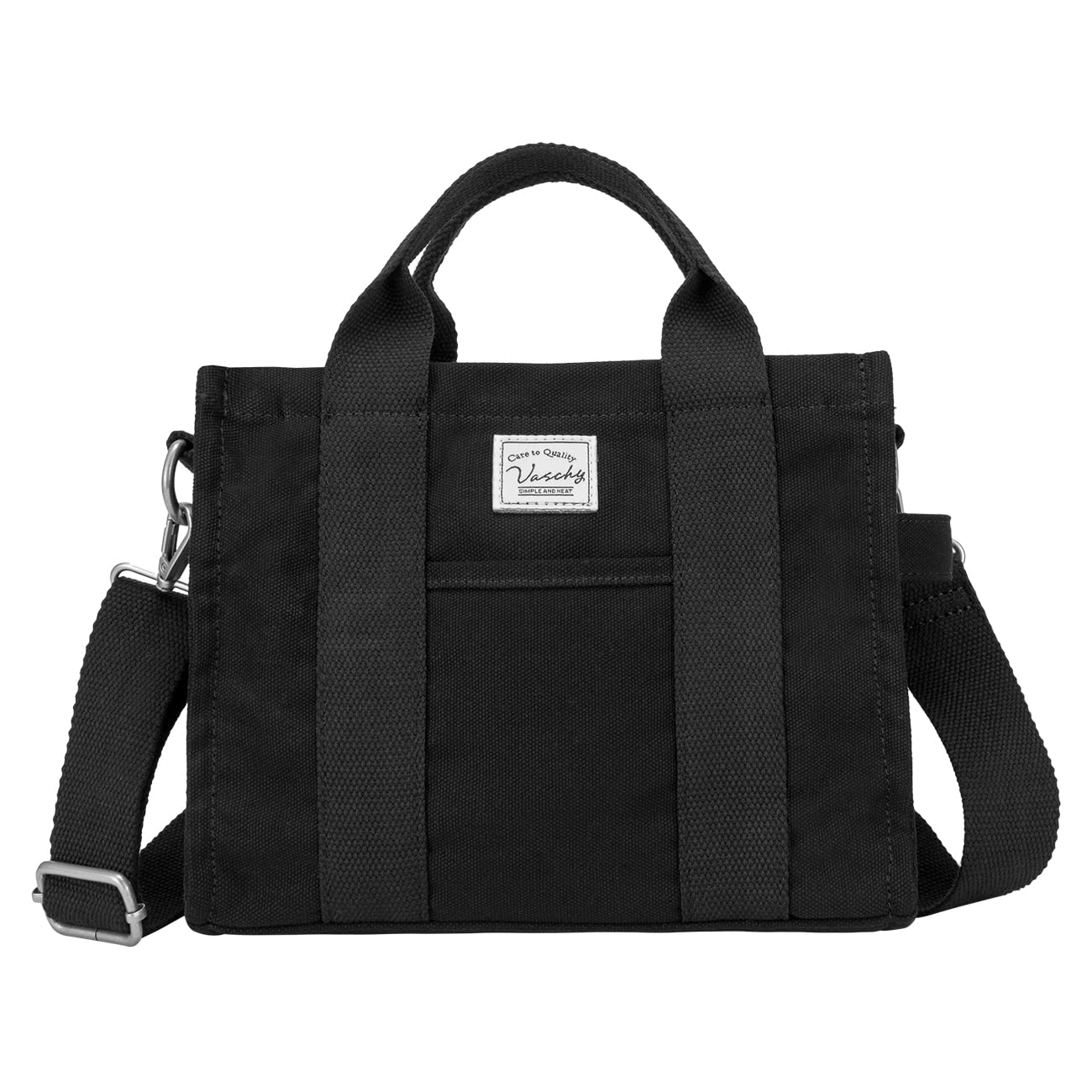 The Tote Bags for Women, Canvas Crossbody Shoulder Bag with Zipper Casual Ladies Handbags Purse for Work/Travel/Shopping,Black