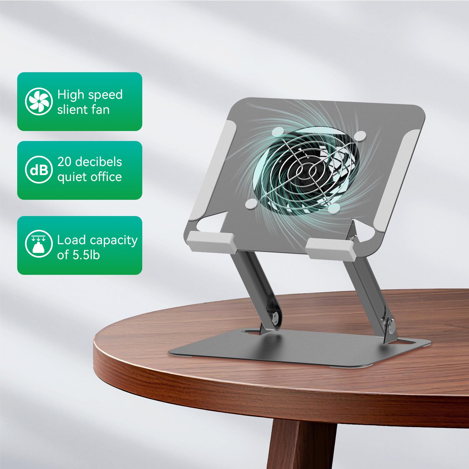 Supporto per tablet con ventola di raffreddamento