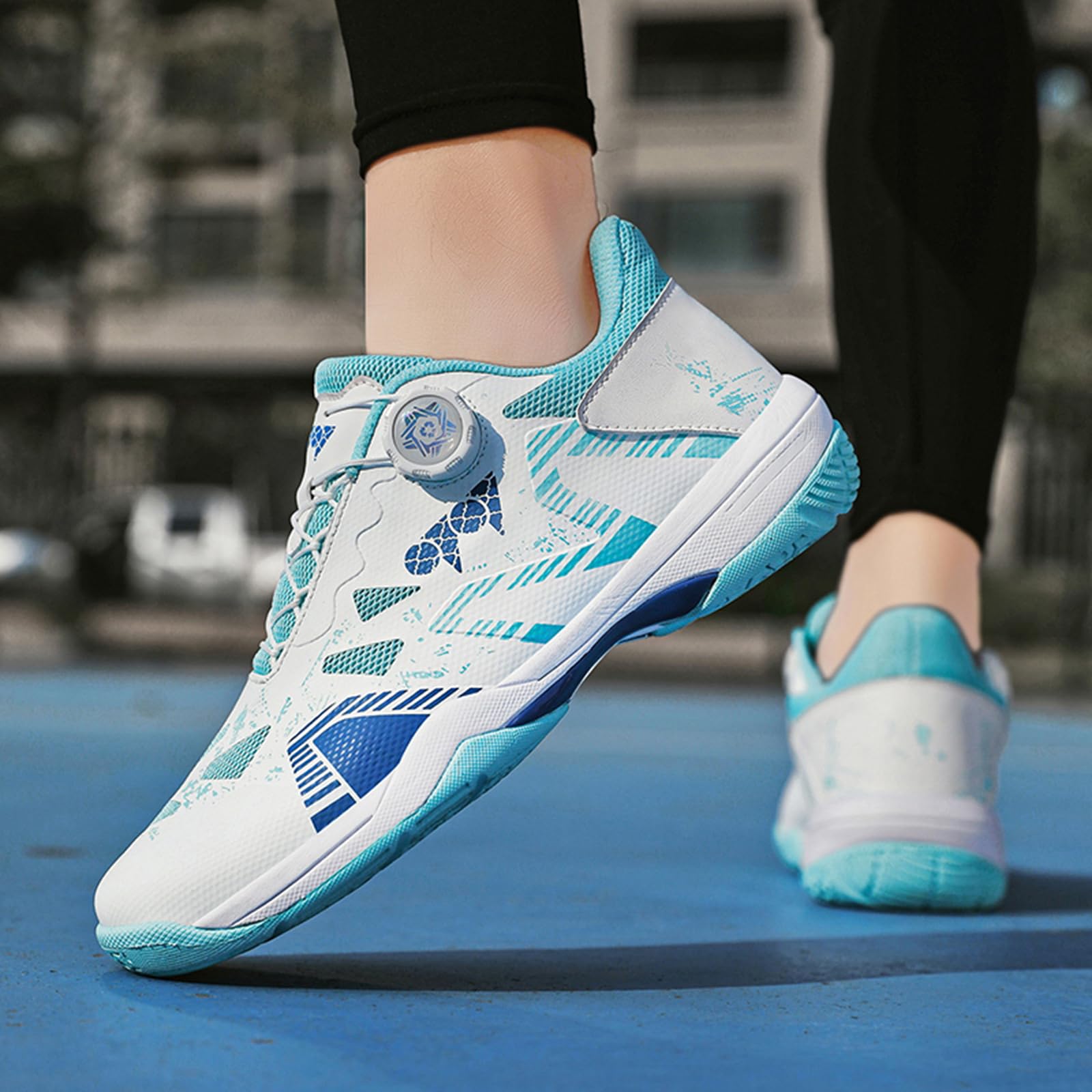 Par de zapatos de bádminton y tenis con forro de malla transpirable