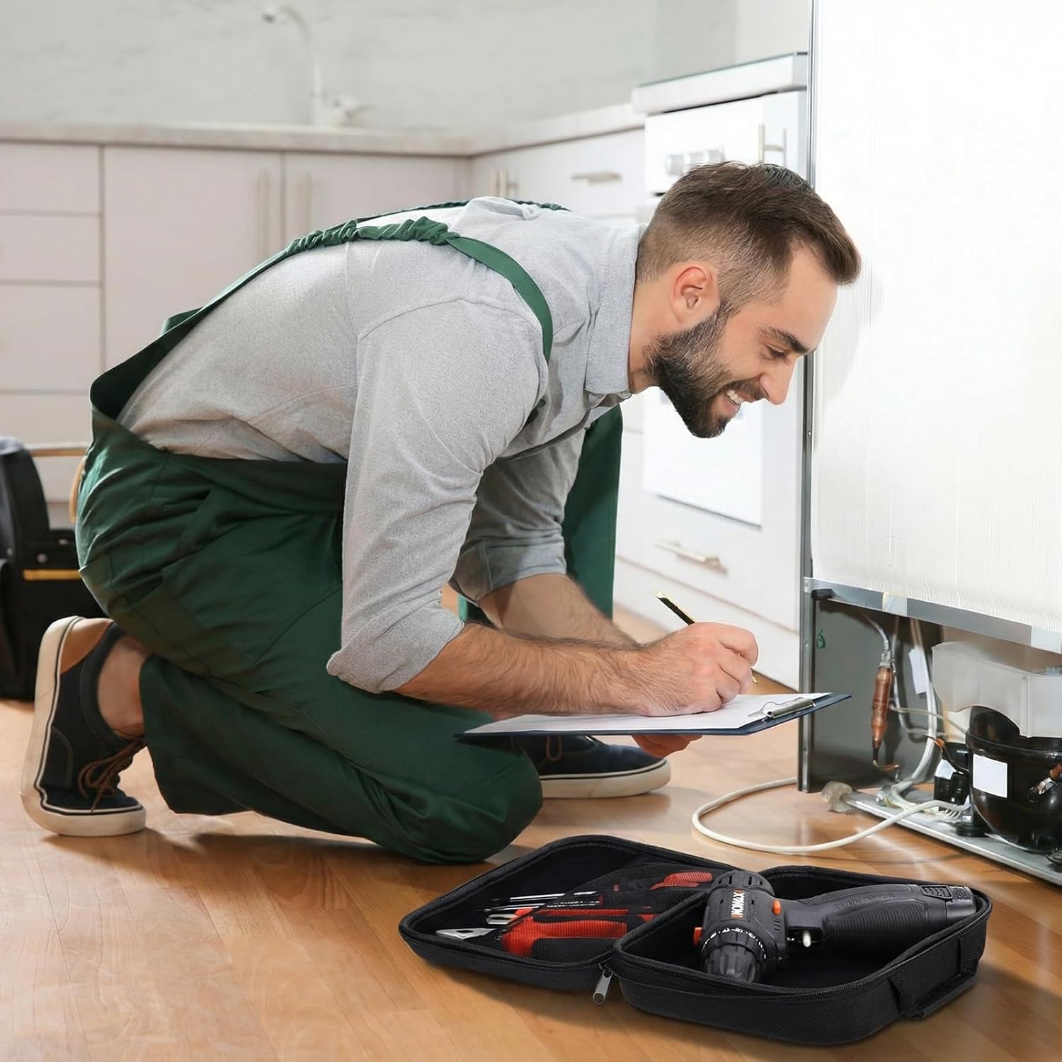 6 Pack Hard Storage Tools Case 10.6 x 7.9 x 2.8 Inch Empty Tool Organizer with Handle and Zipper Reusable Portable Protective Pouch Hard Carrying Case for Hand Tools & Electronic Accessories