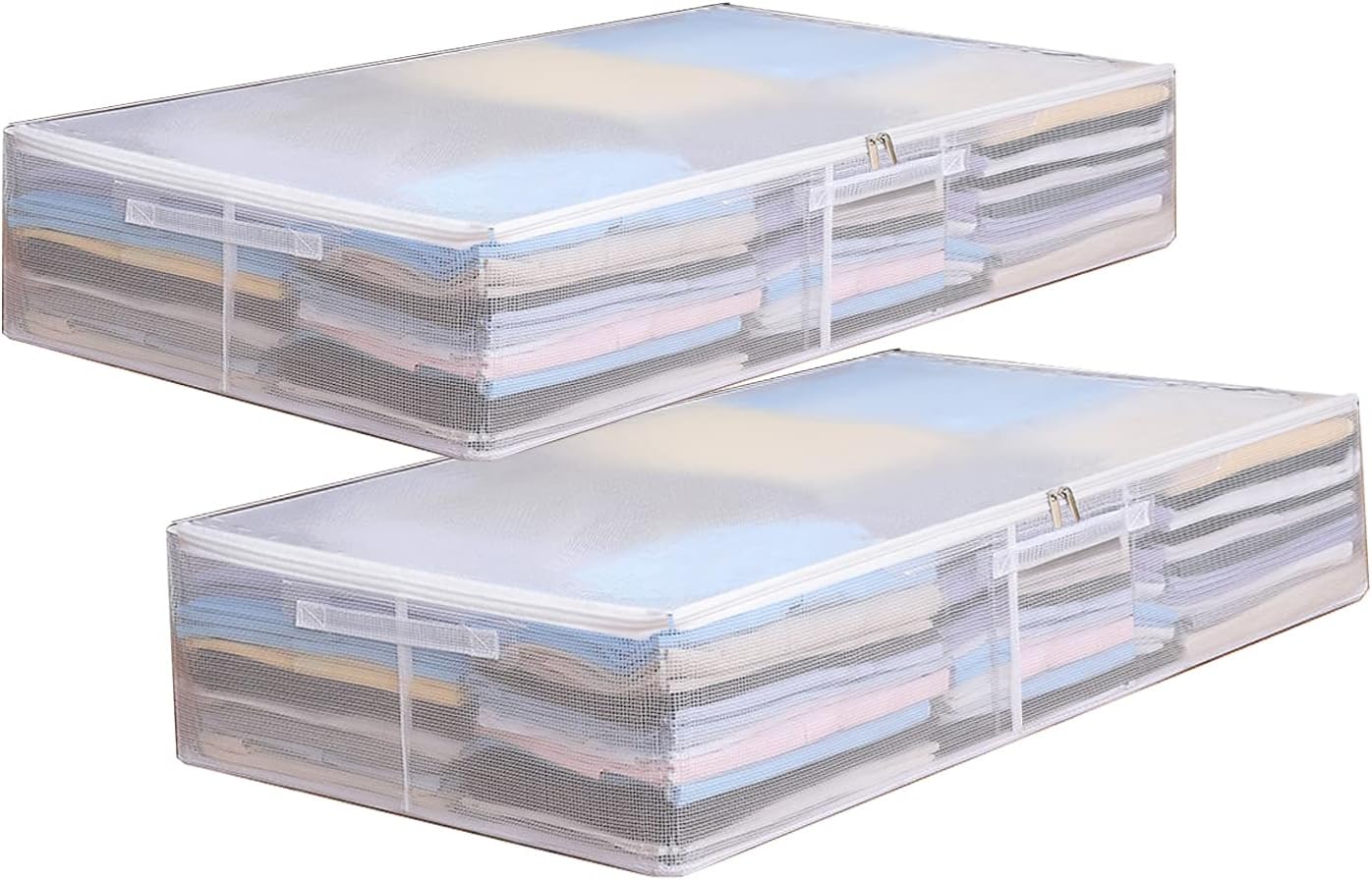 Amazon.com: 2-Pack Under Bed Storage Containers 58L Foldable PVC Bag ...