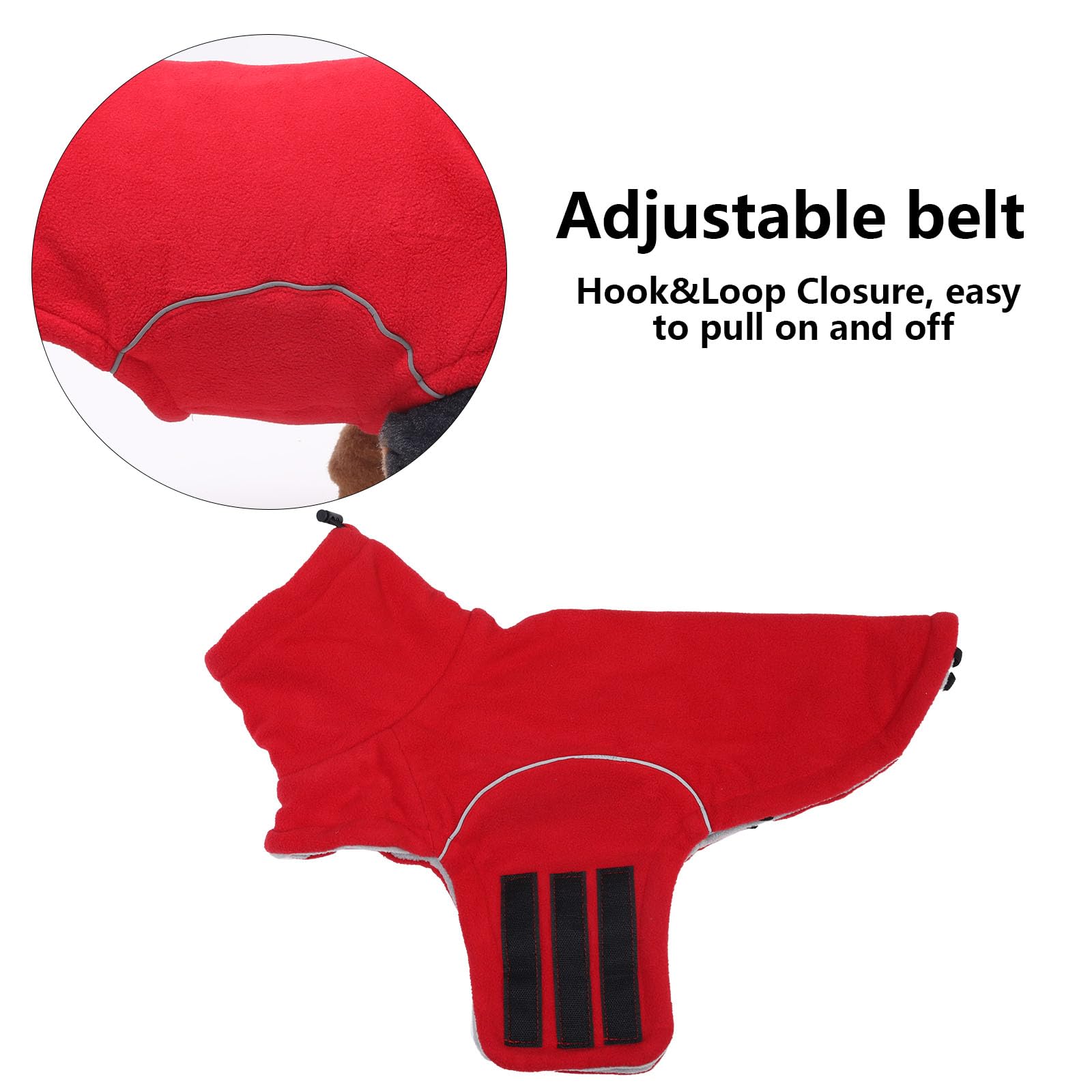 babepet Dog Fleece Jumper,Soft Dachshund Coat,Warm Coats & Jackets for Dogs With Leash Hole,Reflective Miniature Dachshund Clothes for Winter Cold Weather,Outdoor Indoor Pet Vest-Red-M - Image 4