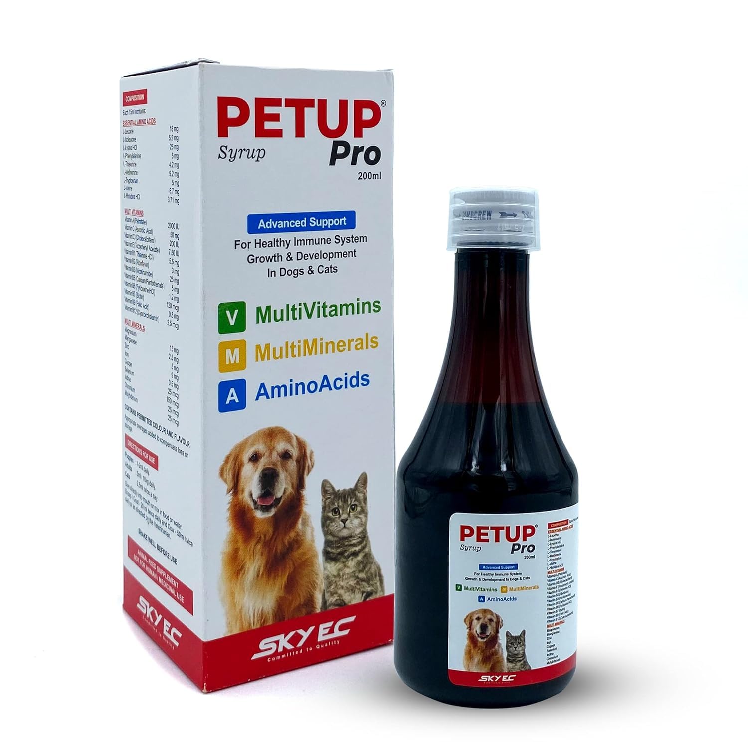 ALP PETUP Syrup Pet Health Supplements || Healthy Immune System, Growth & Developments || Pet Syrup for Adult Dogs & Cats 200ml- (Pack of 1, Liquid)