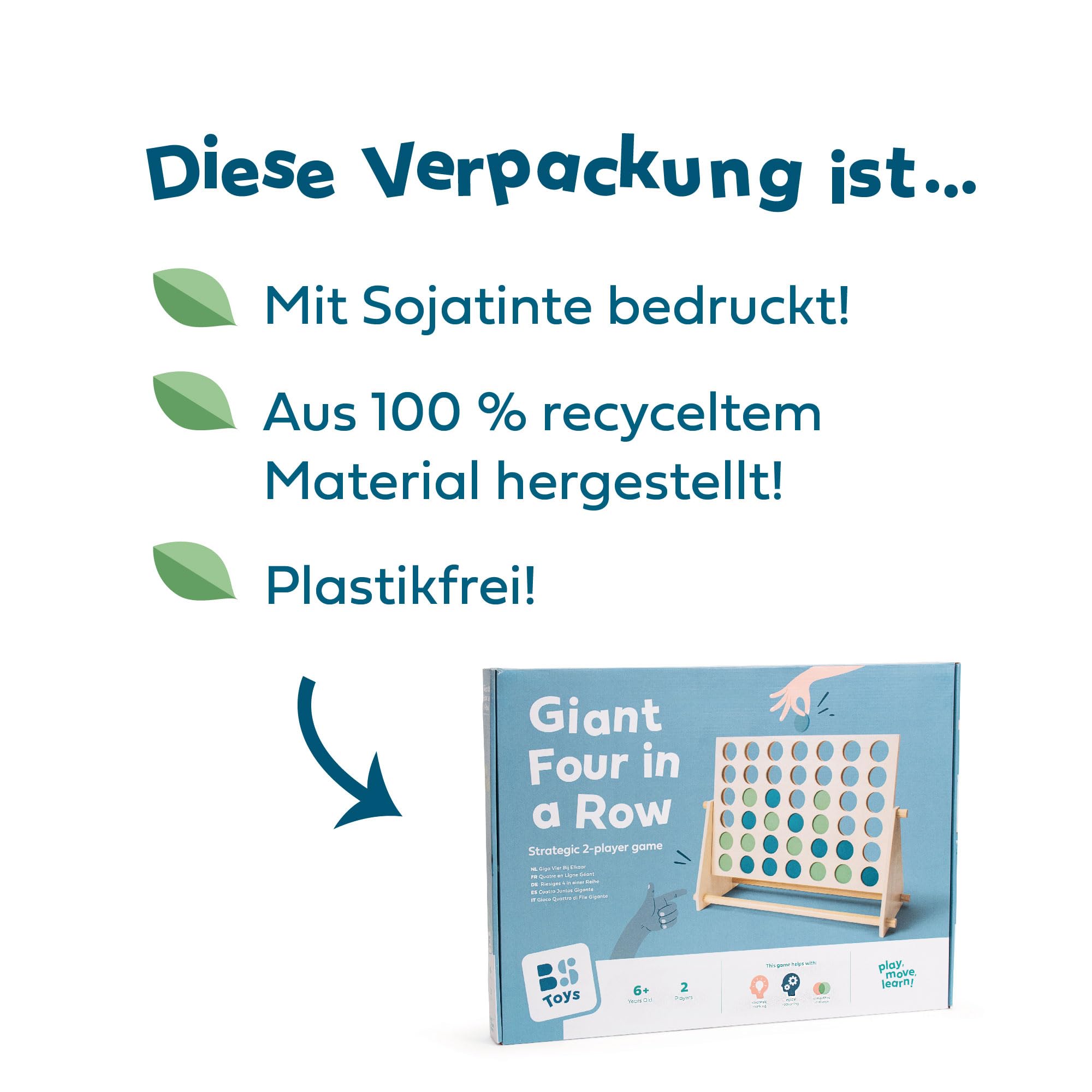 Vier Zusammen - Geschicklichkeitsspiel für Kinder - Geeignet für Indoor - oder Outdoor