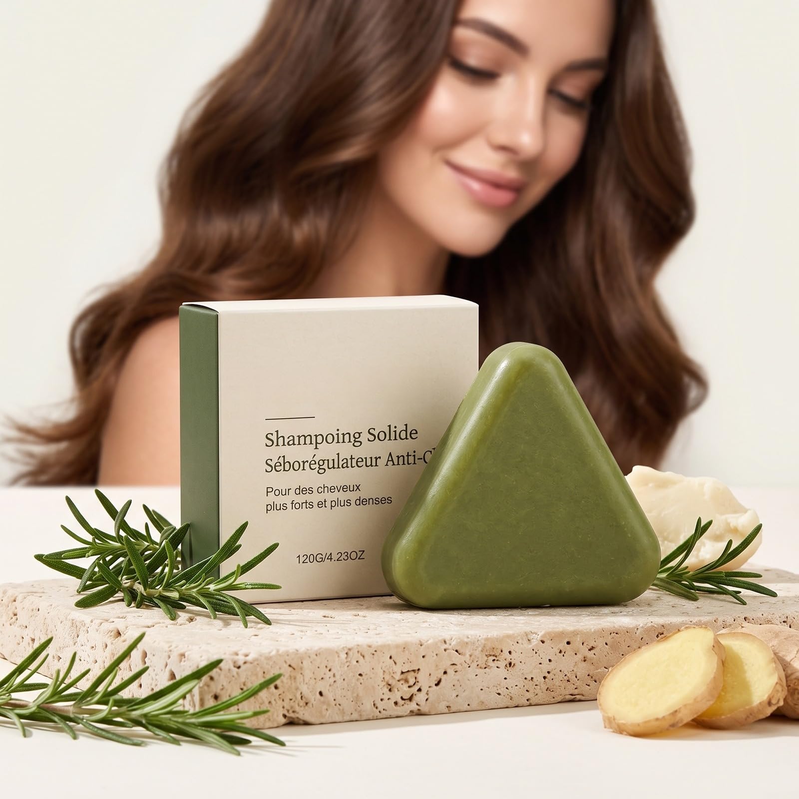Natural Triangular Soap Shampoo - Potrójny Effective Vegetable Oil Complex | Szampon z naturalnych roślin do delikatnego oczyszczania i pielęgnacji, silnych i smoothów do włosów - dla mężczyzn i kobiet
