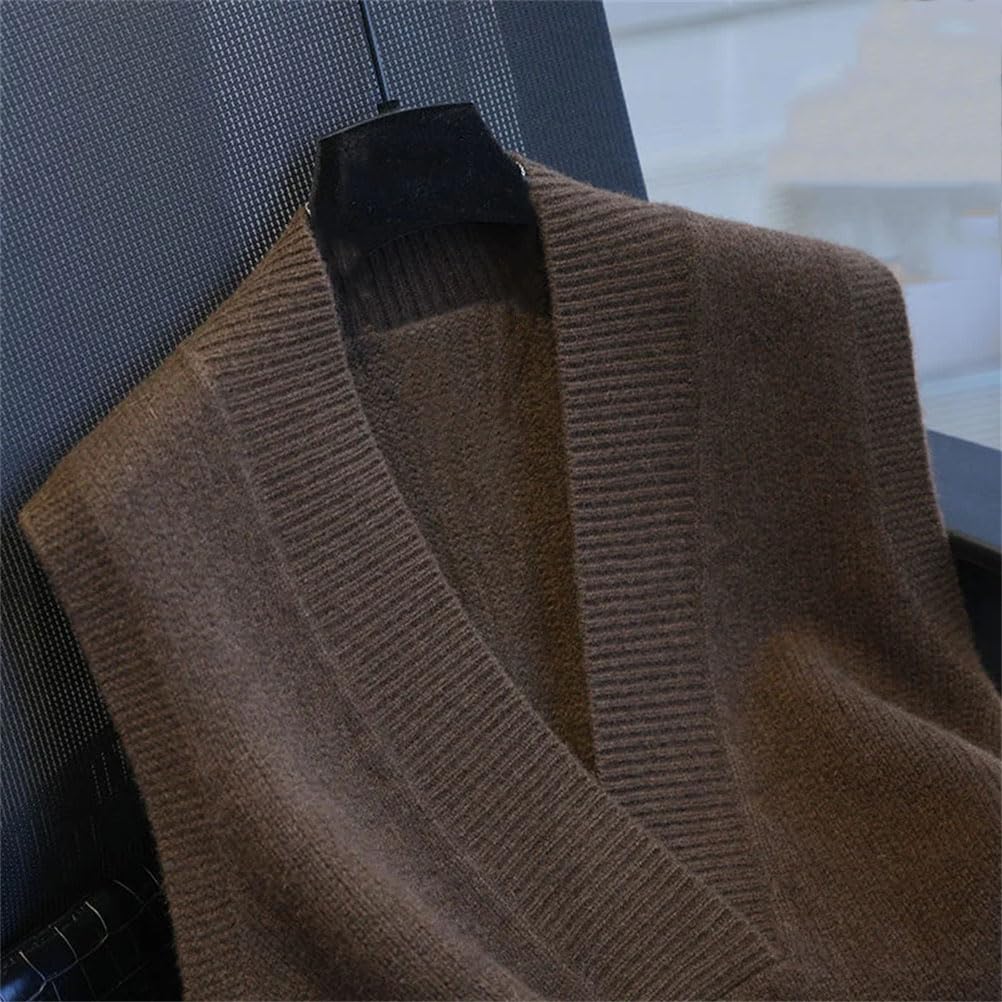 Maglione lavorato a maglia da donna Top da donna senza maniche con scollo a V solido pullover gilet femminile casual con scollo a V solido