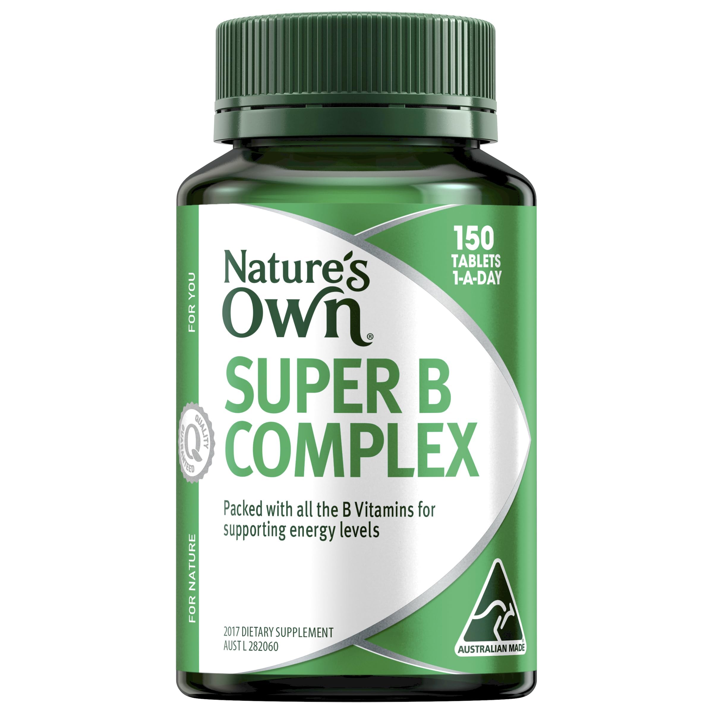 Nature's Own Super B Complex Tablets 150 - B3, B6 & B12 - Energiesupport för solides individer - Hjärtasundhet, nervsyst