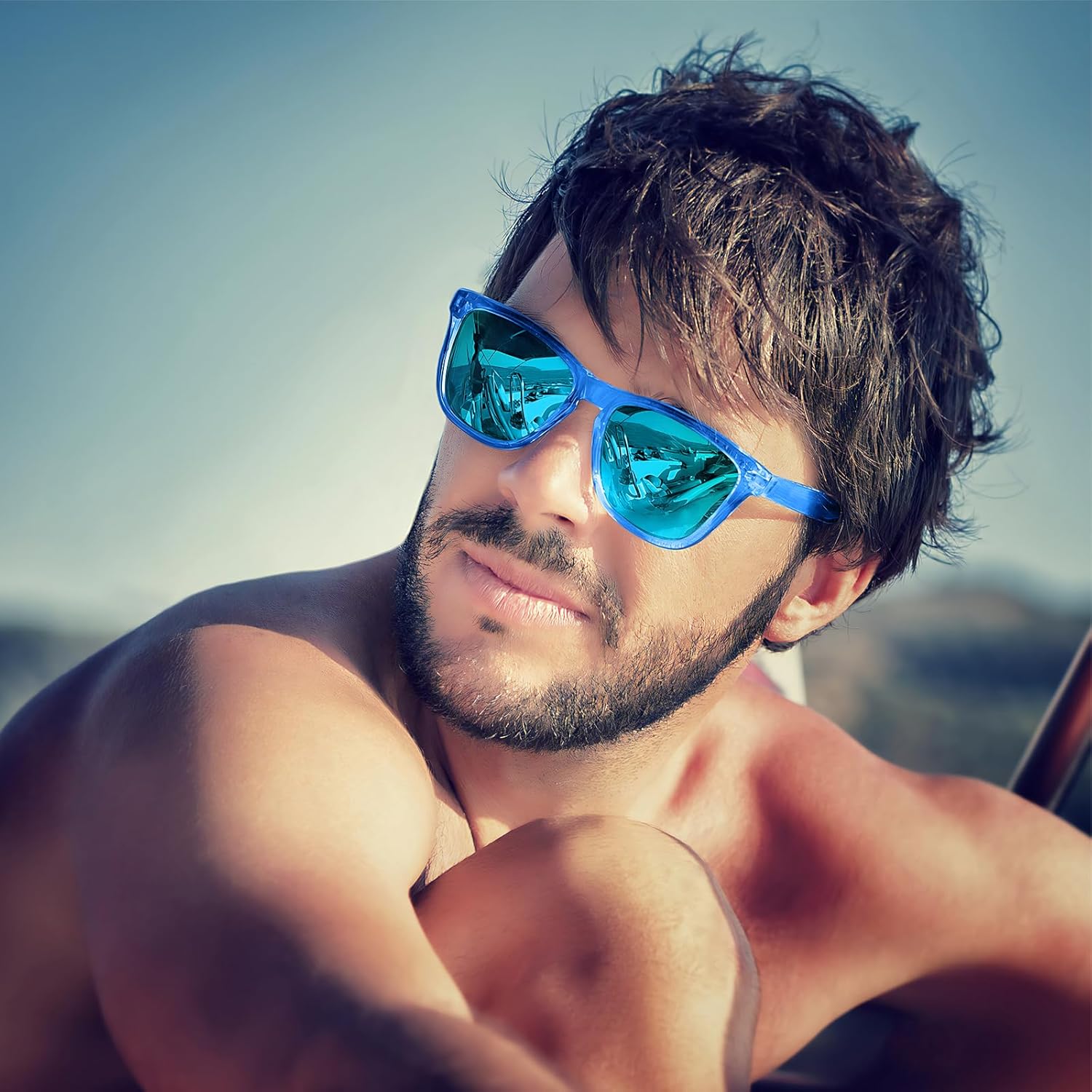 15 Pack Neon Party Favors Sunglasses Bulk, Retro Colorful Mirror Lens Sunglasses 80s 90s Party Glasses