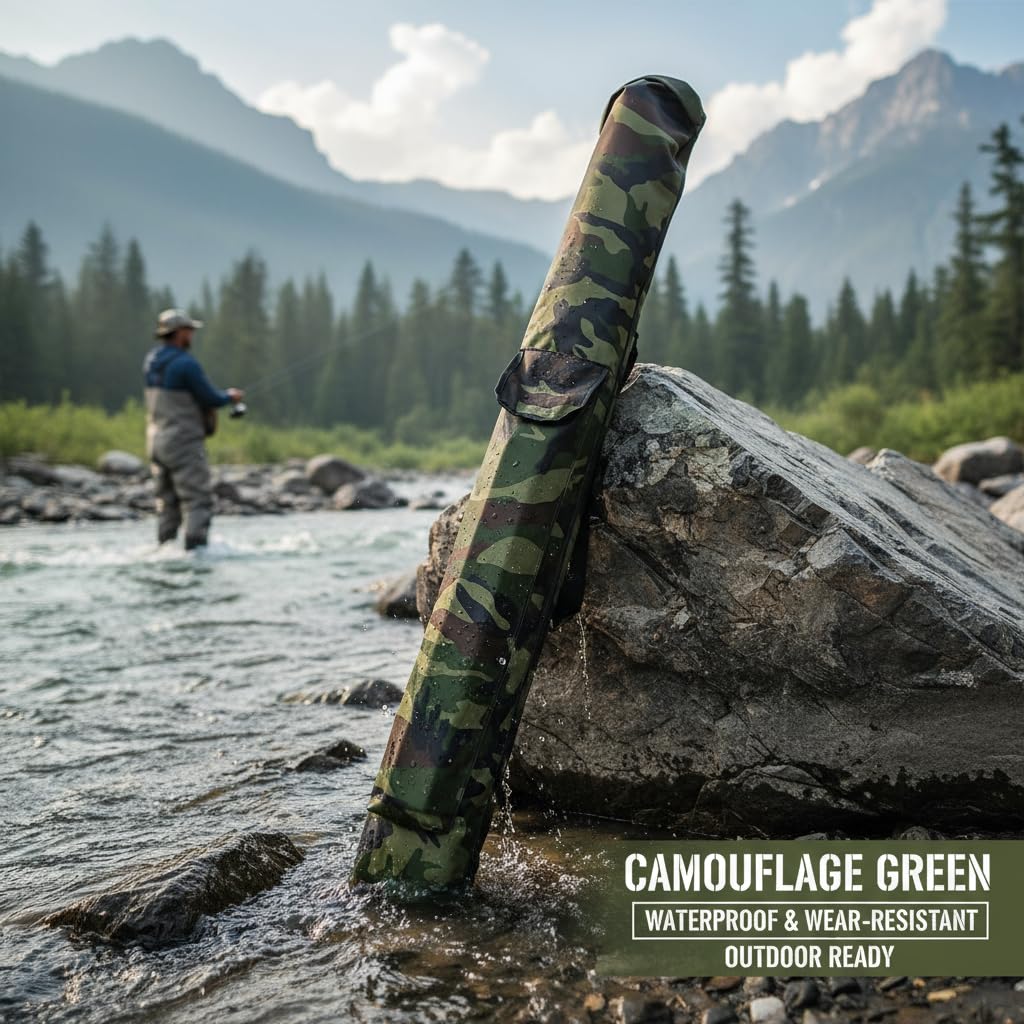 Bolsas para Aparejos de Pesca 146cm con cinturón de Hombro Bolsas de Pesca con Cremallera Lateral Impermeable Espesado Camuflaje Caña de Pescar y Equipo de Pesca de Bolsa de Almacenamiento