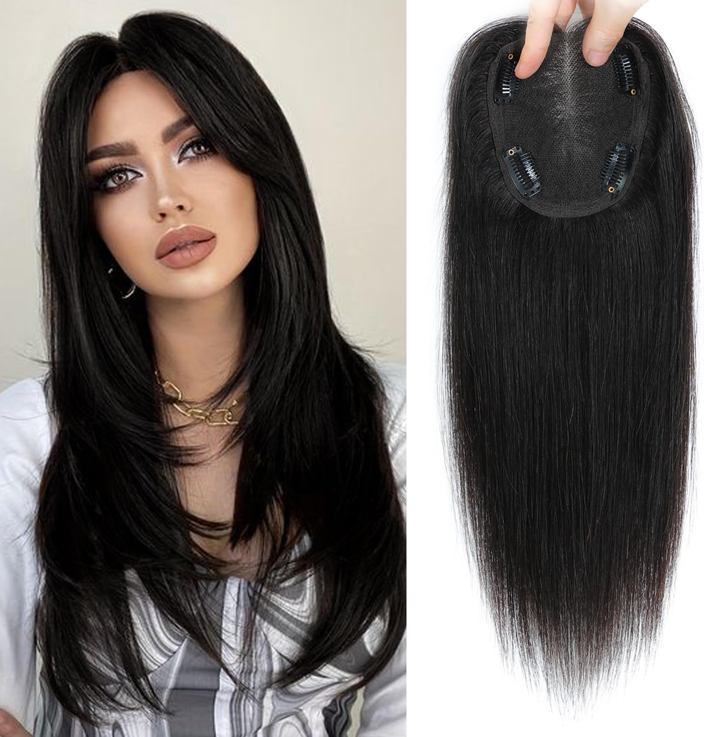 UIPEUBO Hair Toppers for Women Real Human Hair 120