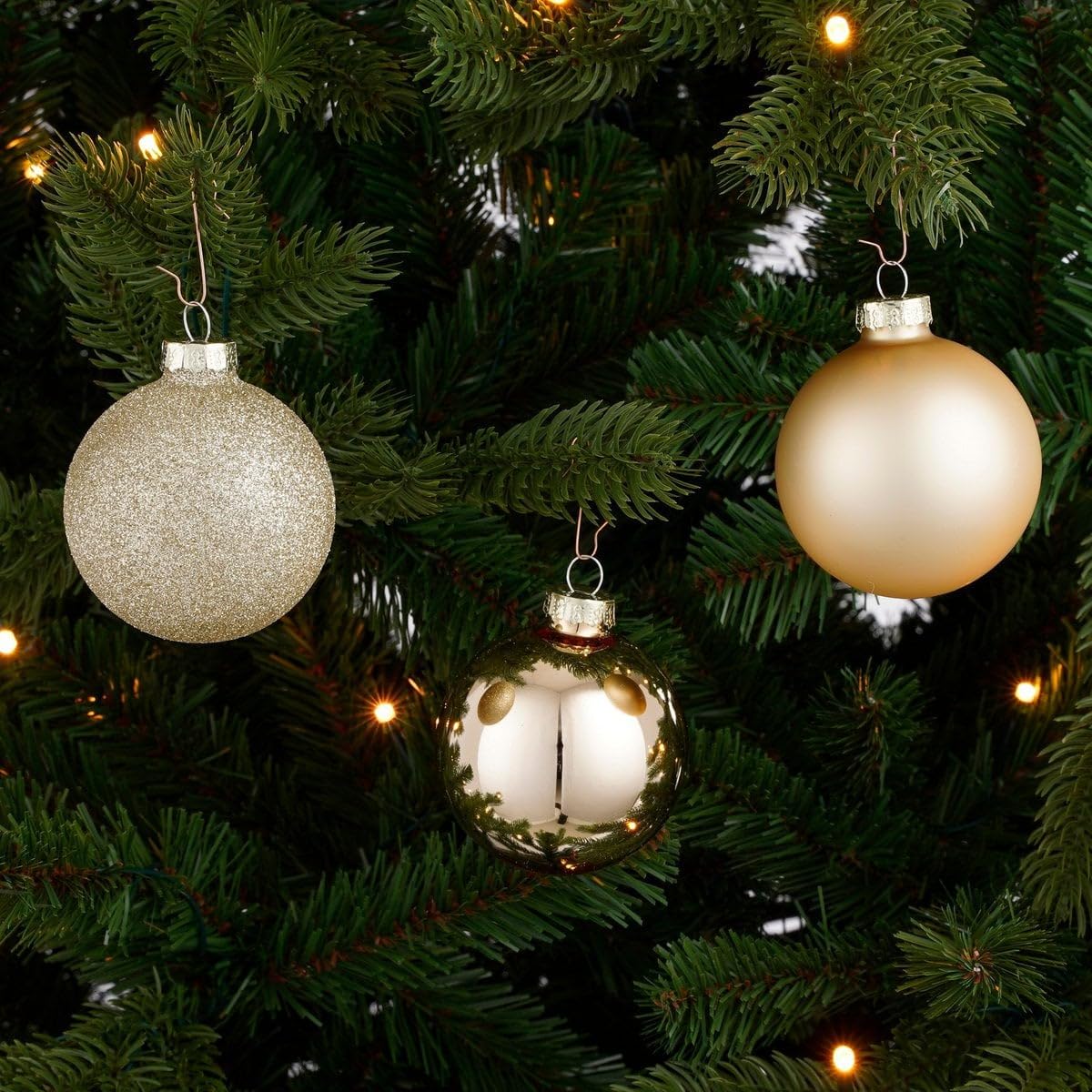 Weihnachtskugeln Set Enthält Glas, Dekorativ Und Vielseitig, Weihnachtsbaum Dekoration, Christbaumschmuck, Für Weihnachtsbaum Wohnzimmer Schlafzimmer Esszimmer, Champagne, 26 Stück, Ø7.0.6.0.5.0 cm