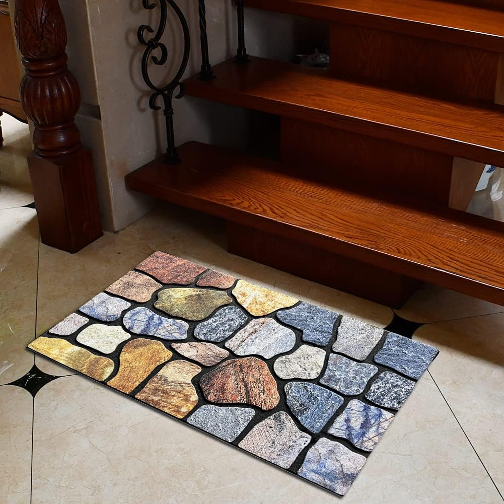 Heavy-Duty Non-Slip Doormat, 29.5x17.7 Inch Durable Rubber Welcome Mat for Indoor/Outdoor Use, Easy to Clean Entryway Rug for High-Traffic Areas