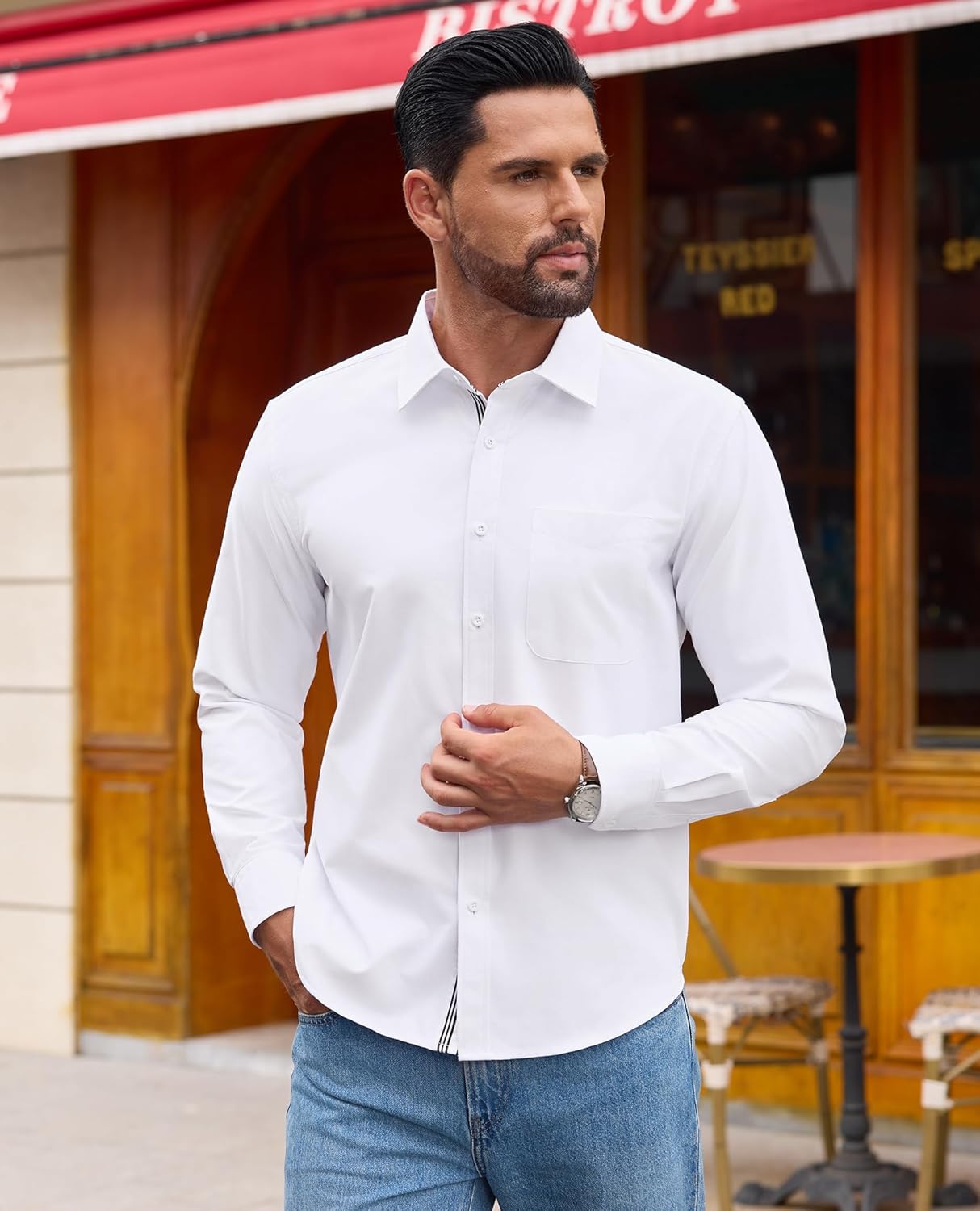 Lion Nardo Oxford Shirts for Mens Long Sleeve Dress Shirts Business Casual Button Down Shirts Untucked Shirts for Men - Image 4
