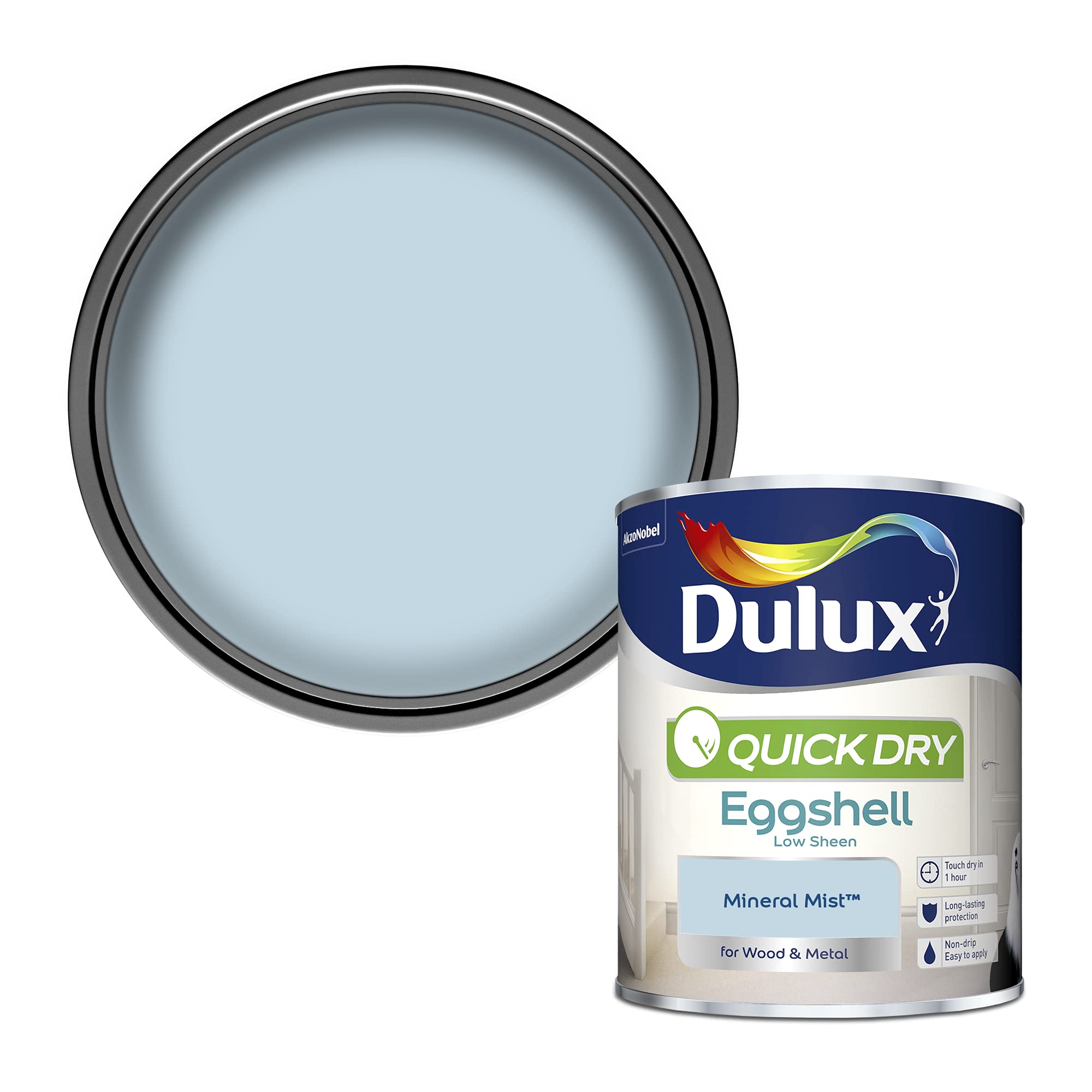 Dulux 5358161 Quick Dry Eggshell Paint, Mineral Mist, 750 ml