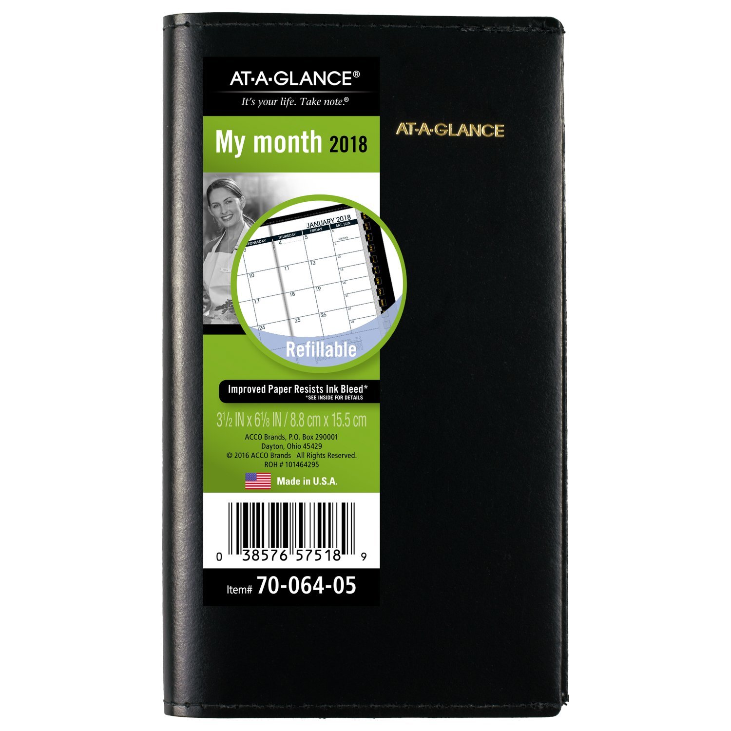 AT-A-GLANCE Monthly Pocket Planner, January 2018 - January - View #8