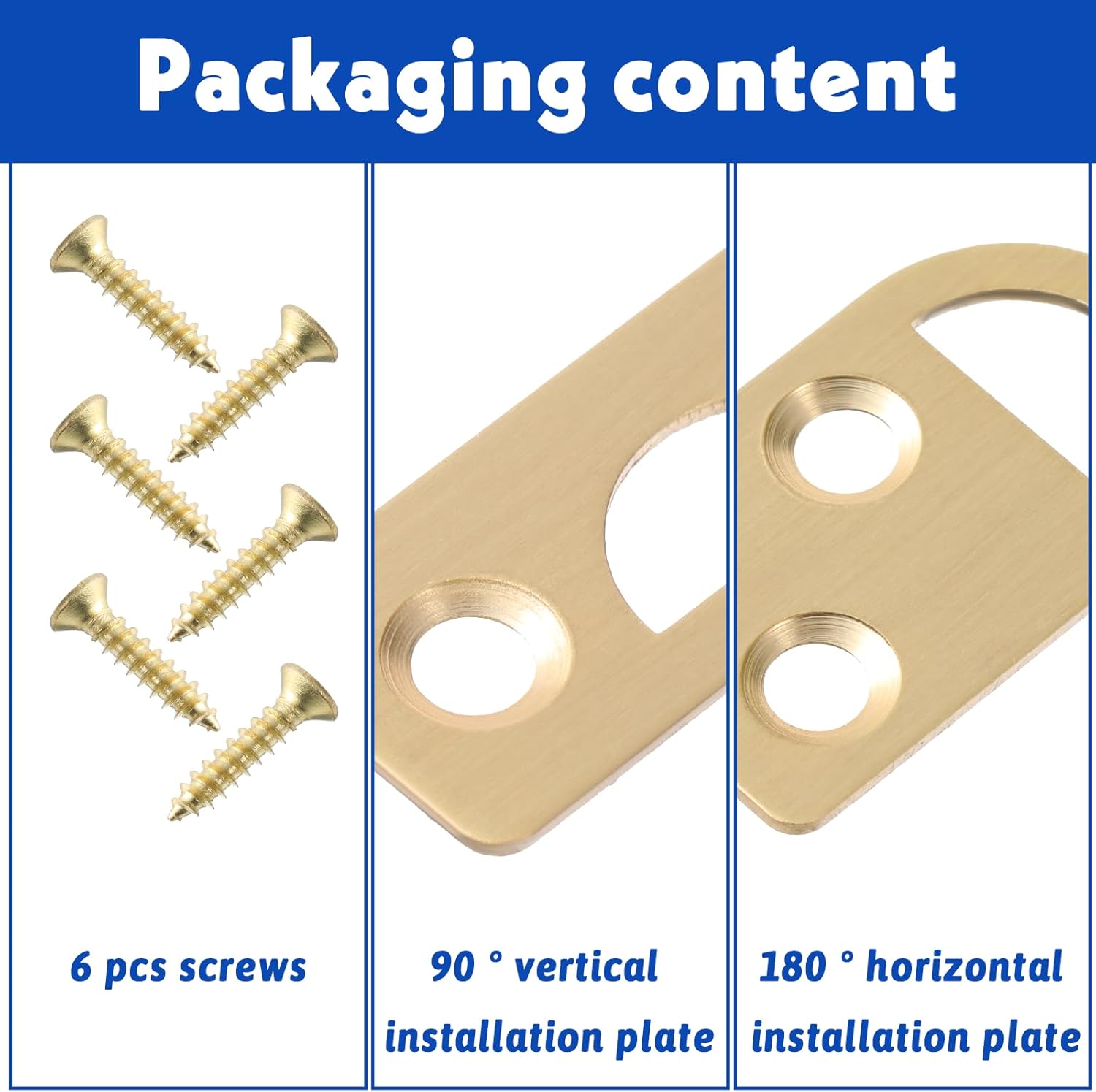 Solid Brass 2 Inch Surface Bolt Brass Slide Bolt Latch Hardware Slide Surface Door Bolt Brushed Gold Slide Latch Door Lock Bolt Heavy Duty French Door Lock for Recessed Doors, Flush Gates